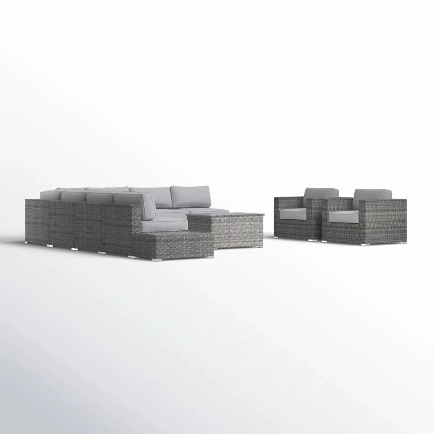 Wicker Sectional Seating Group With Cushions by Unique Piece Furniture