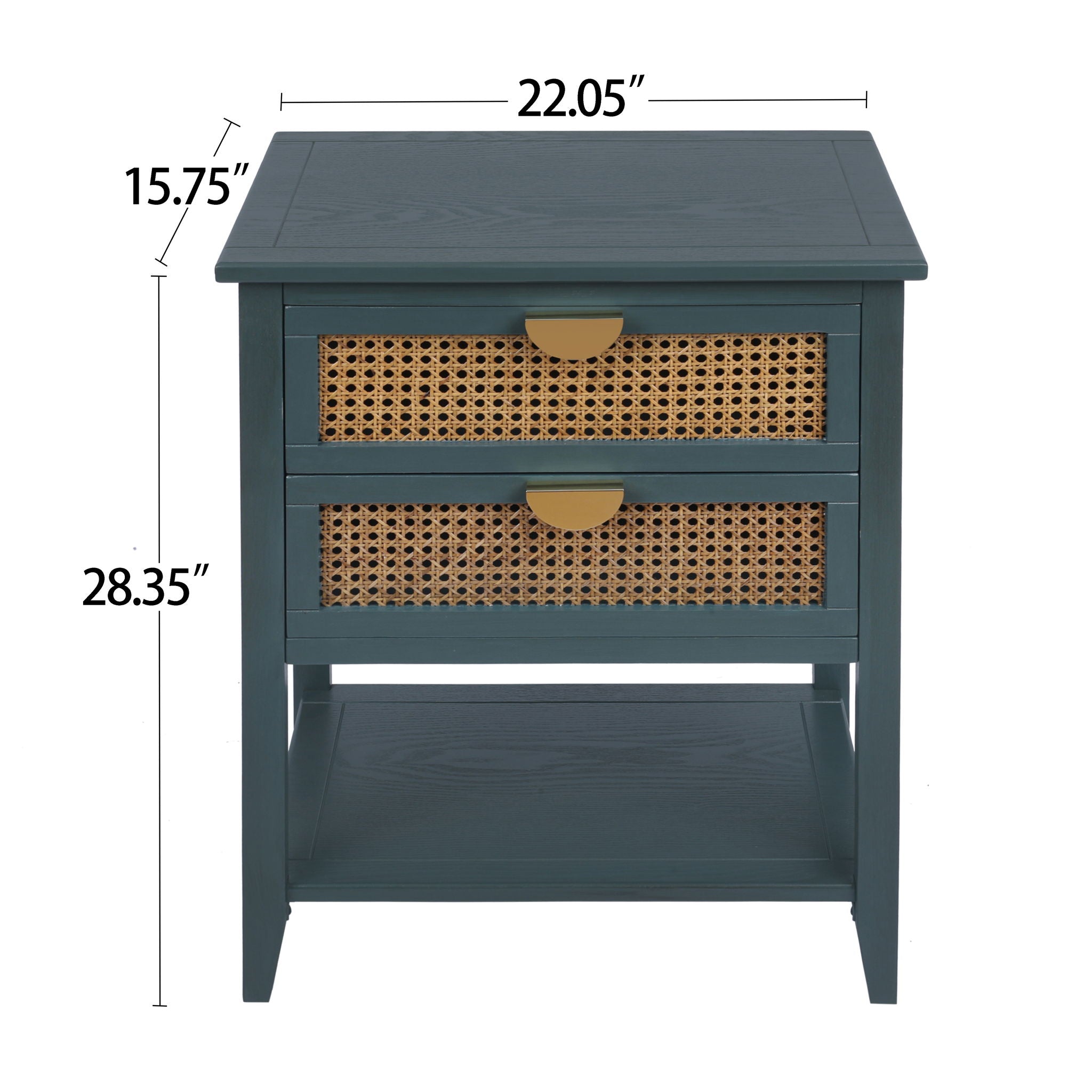 2 Drawer Side Table, Natural Rattan by Unique Piece Furniture