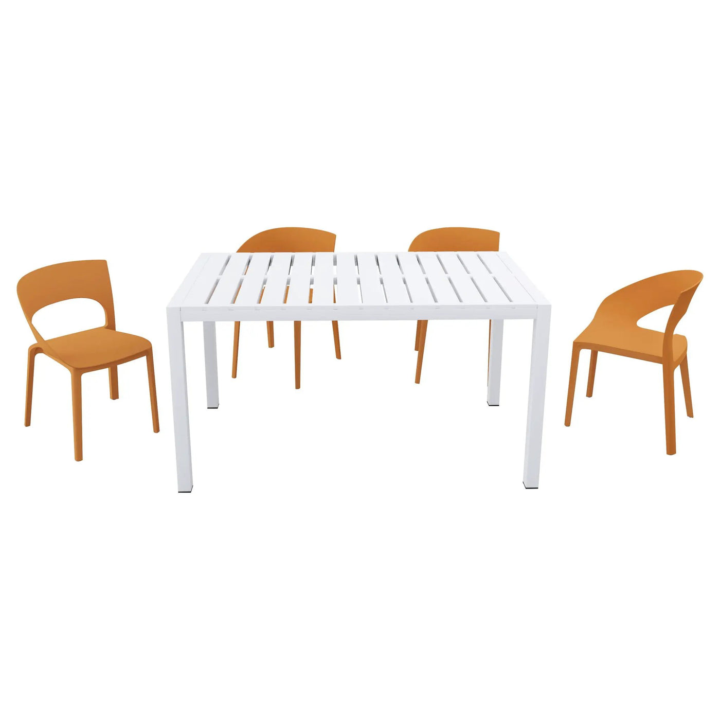 4 Piece Set Of Modern Designed Single Chairs With Long Table by Unique Piece Furniture