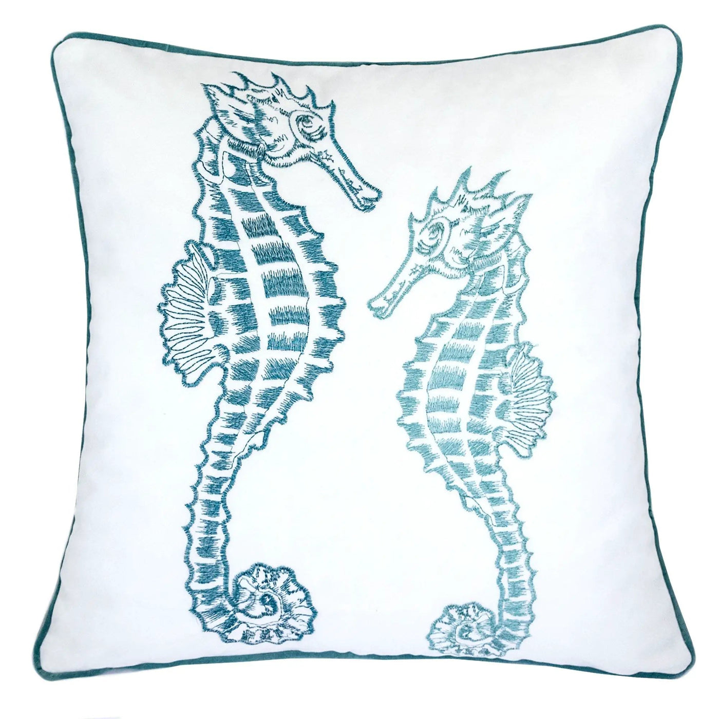 Seahorses Pillow Cover With Matching Back by Unique Piece Furniture