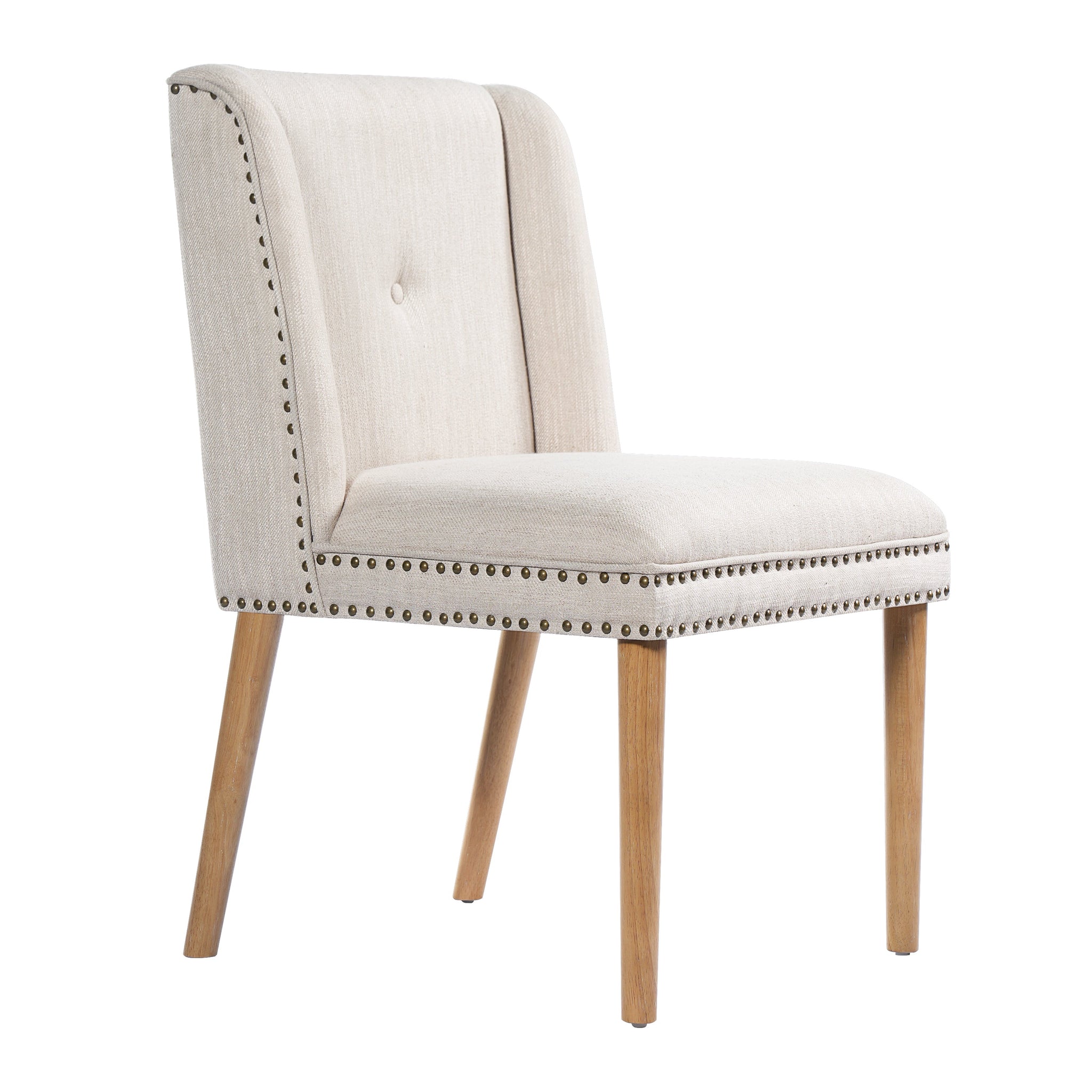 Light Luxury Rivet Upholstered Dining Chair Set of 2 by HouseOfZazla