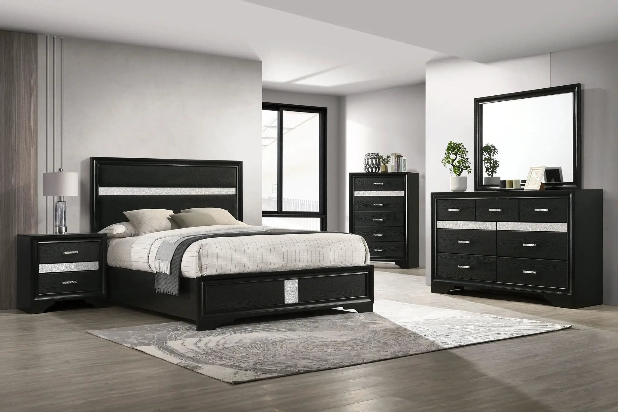 Miranda 5-piece Full Bedroom Set Black by Unique Piece Furniture