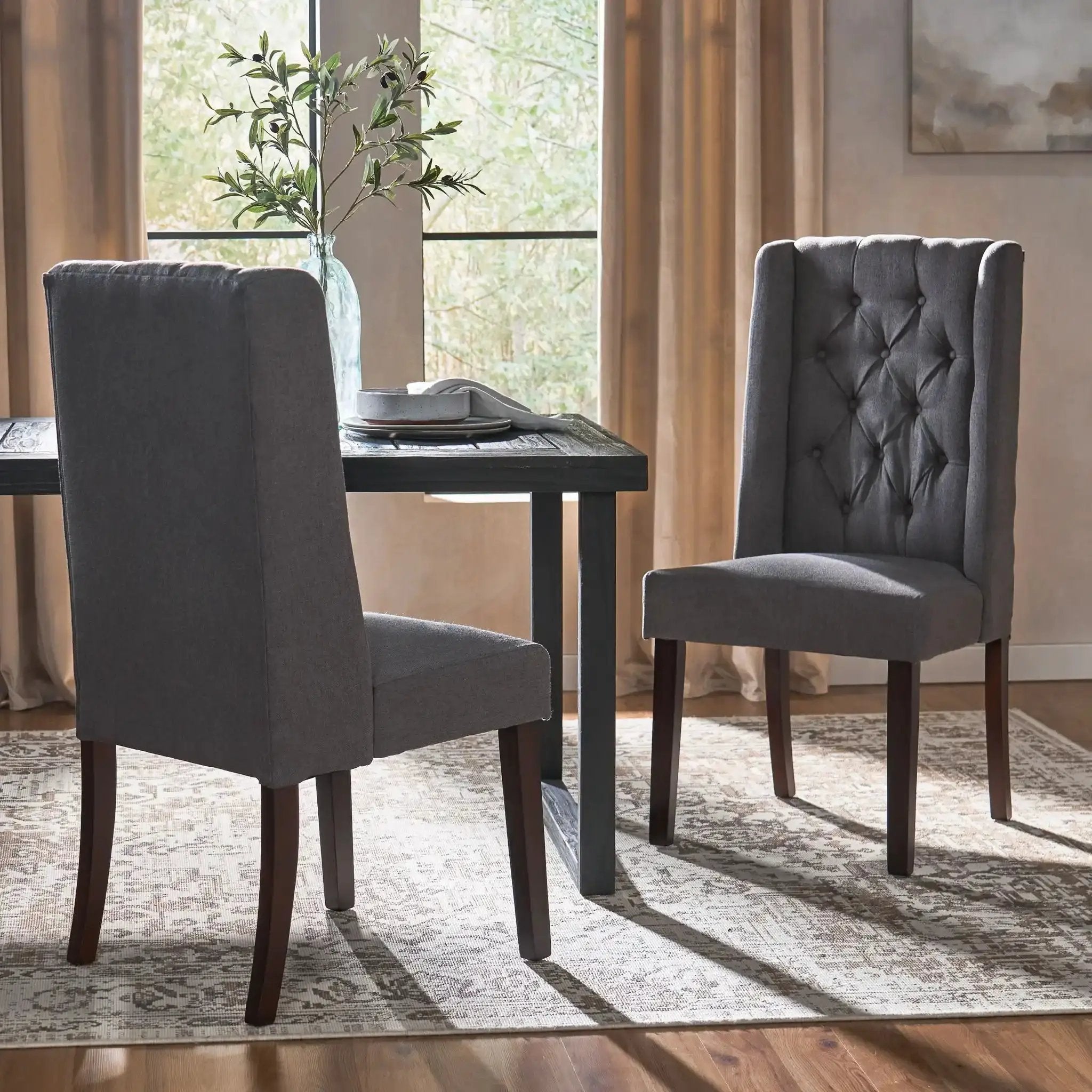 Sophisticated Tufted Dining Chair With High Back Design by HouseOfZazla