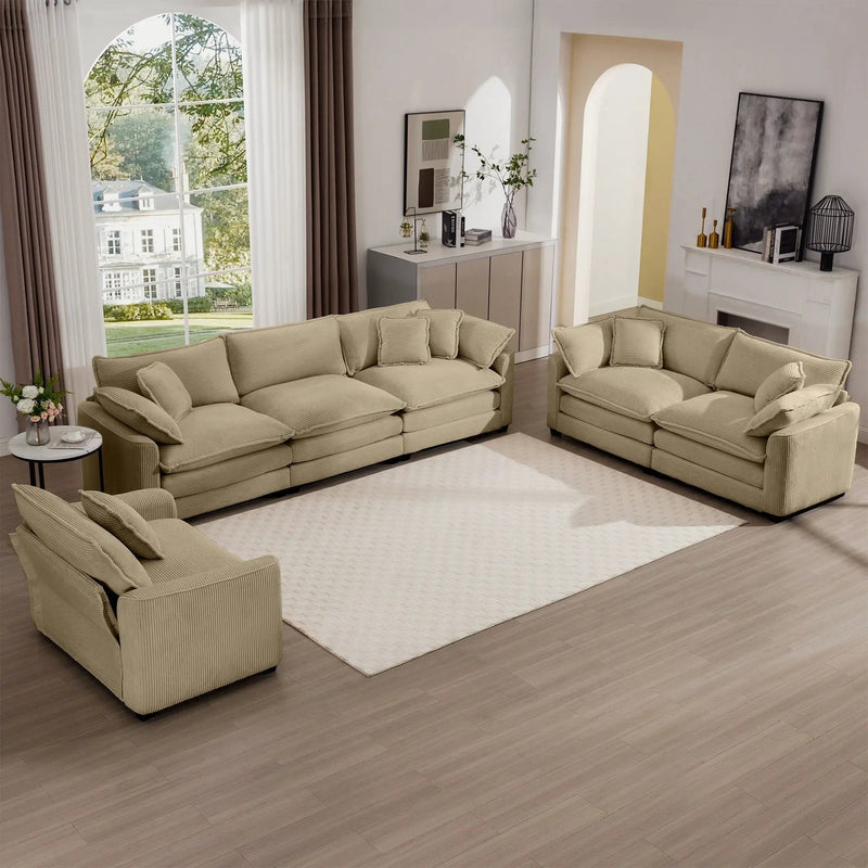 Elegant Oversized Sectional Sofa Set With Deep Seats And Flexible Layout by HouseOfZazla
