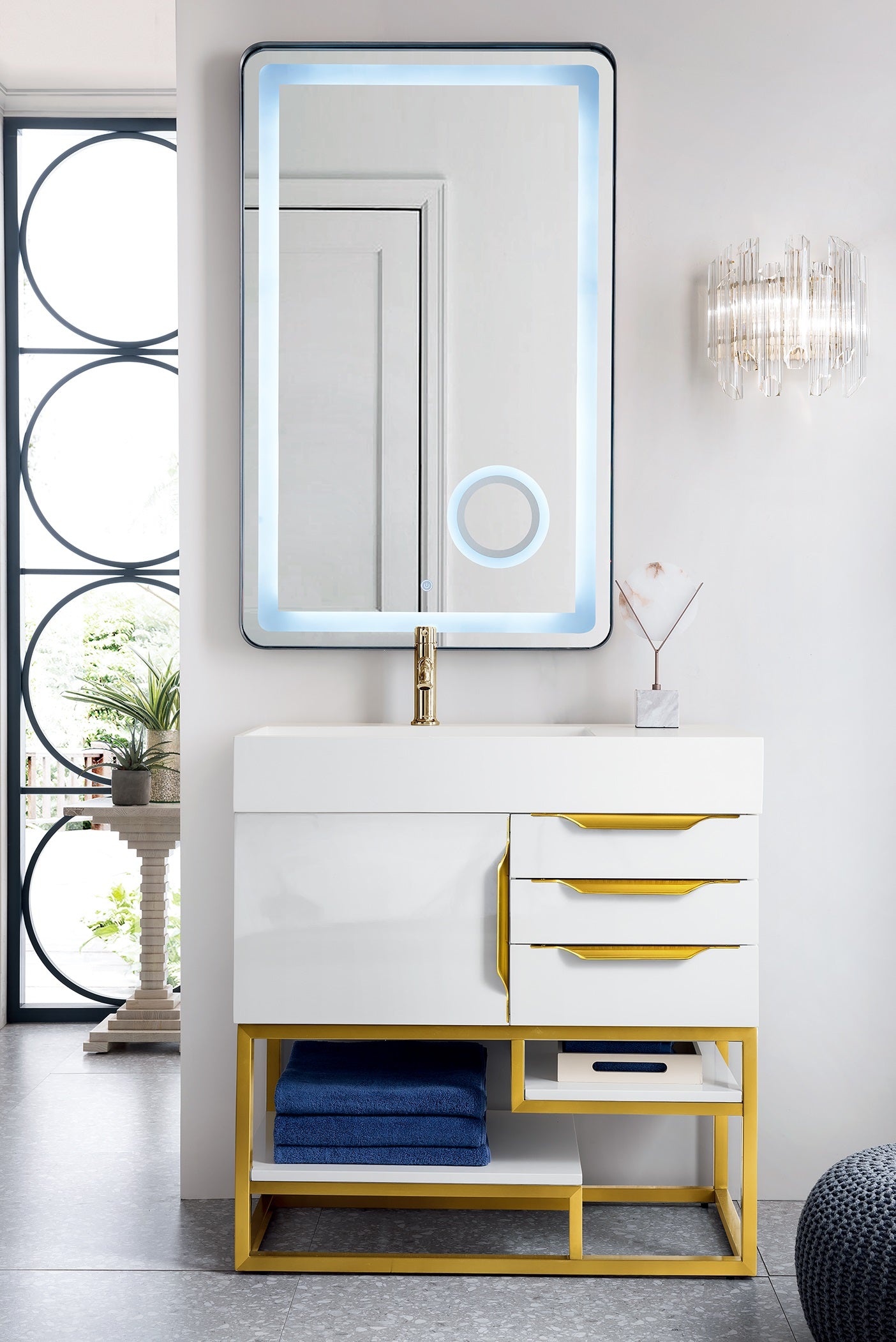 James Martin Columbia 36" Single Bathroom Vanity, Glossy White, view 3