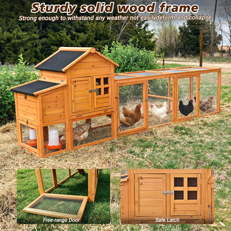 Large Chicken Coop with Nest Box and Run by HouseOfZazla
