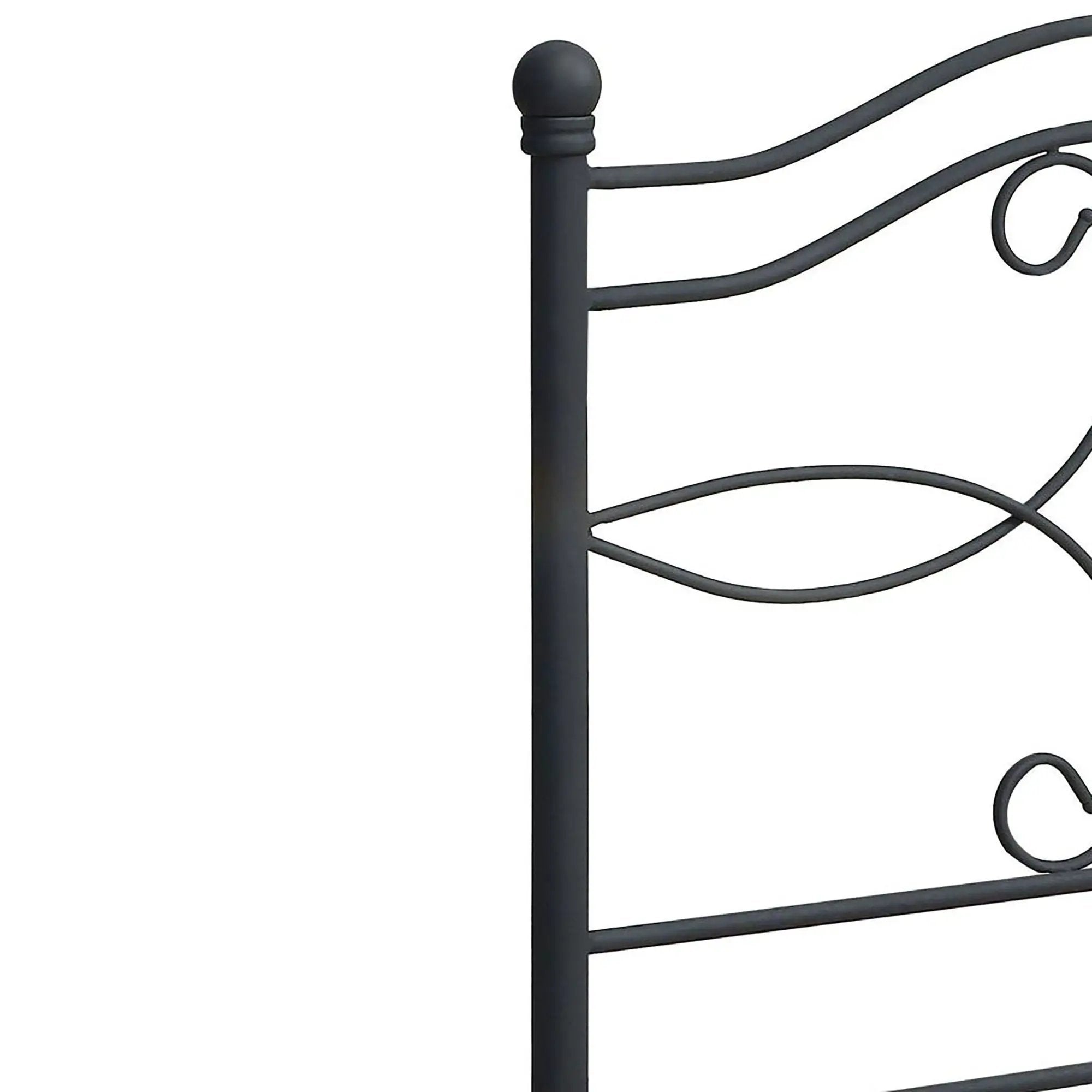 Twin Headboard With Scrollwork Design - Black by HouseOfZazla
