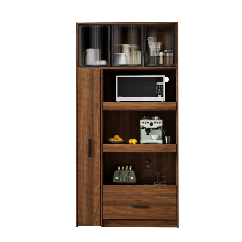 70.87" Tall Kitchen Pantry Cabinet with Multi-Tier Pull-Out Shelf by HouseOfZazla