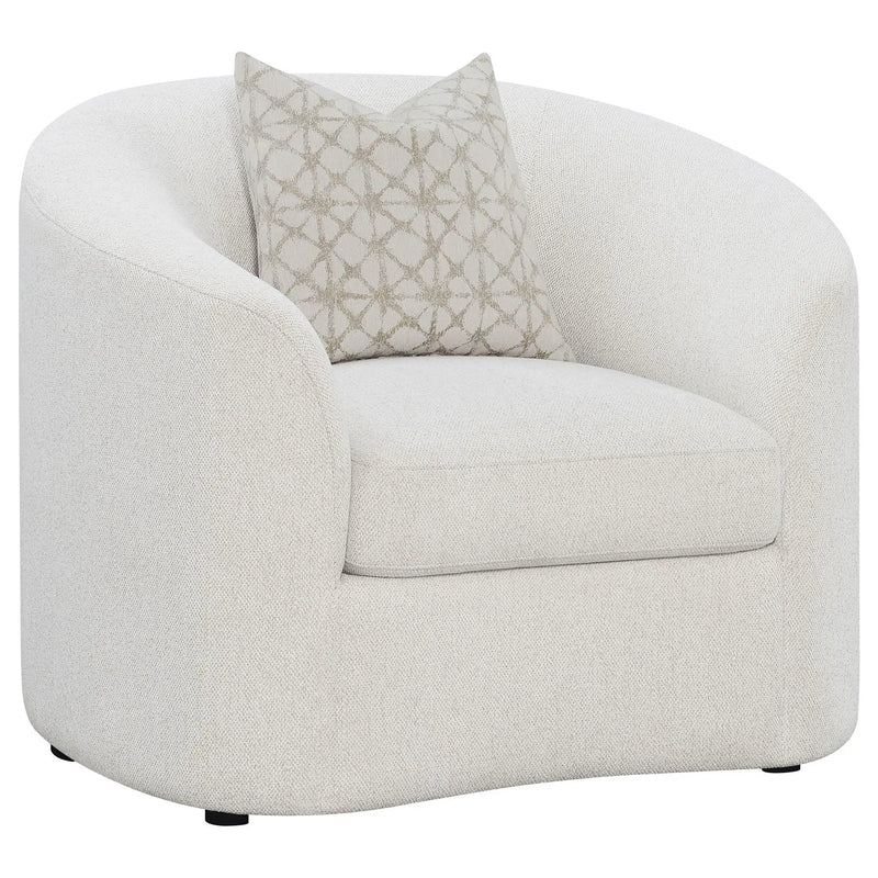 Rainn Boucle Upholstered Sloped Arm Accent Chair Latte by Unique Piece Furniture