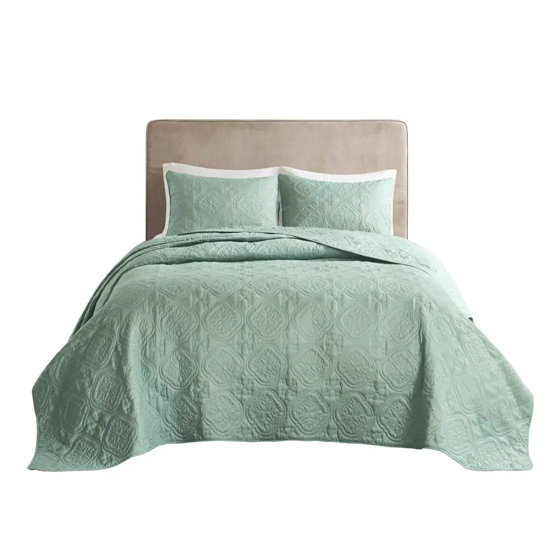 3 Piece Reversible Bedspread Set Seafoam Full/Queen by HouseOfZazla