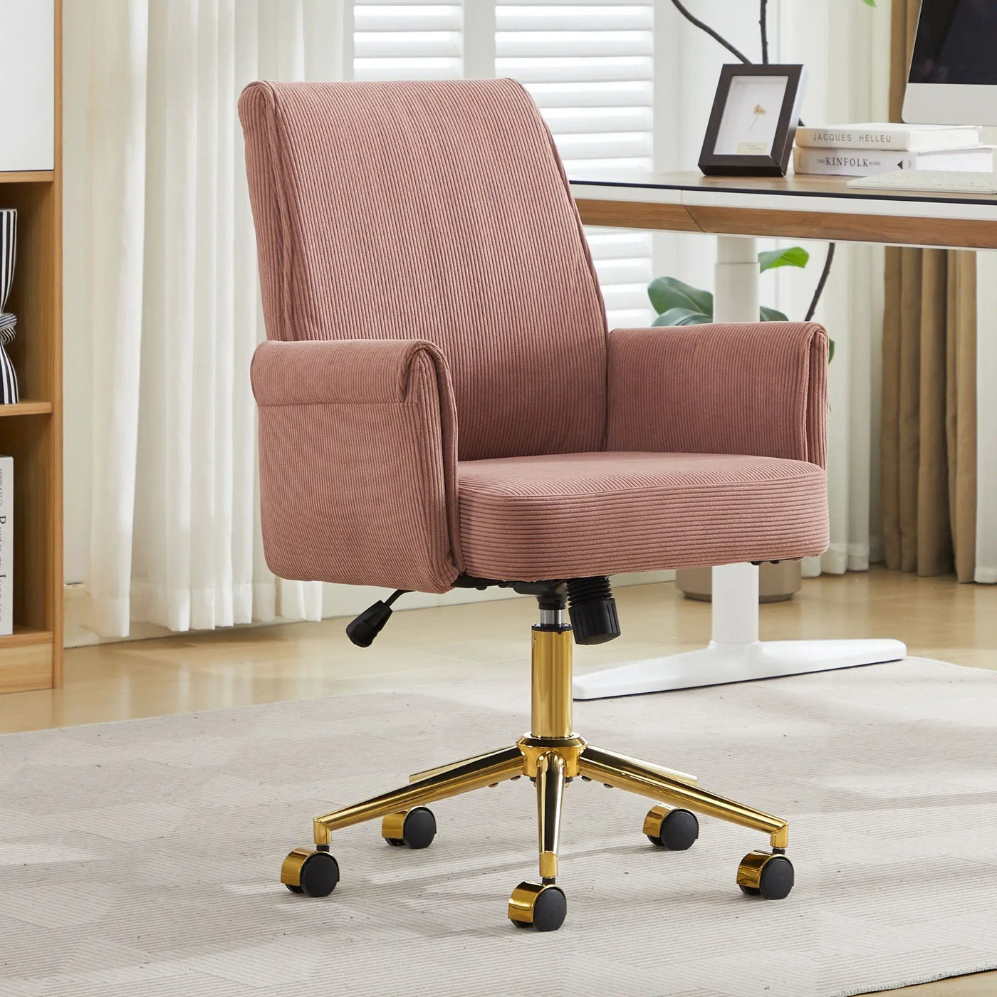 Ergonomic Mid-Back Office Chair With Striped Fabric by HouseOfZazla