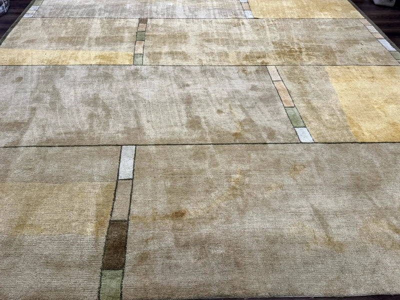 Tufenkian Tibetan Rug 12x16, Handmade Wool Modern Area Rug, Palace Size Carpet by Jewel Rugs
