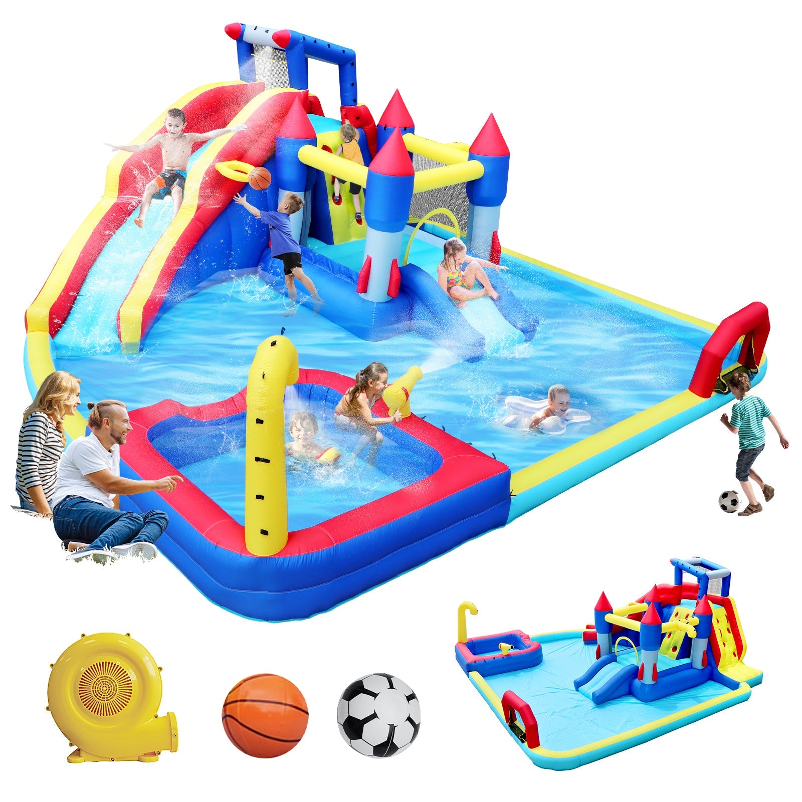 10 in1 Inflatable Slide Water Park and Bouncing House by HouseOfZazla