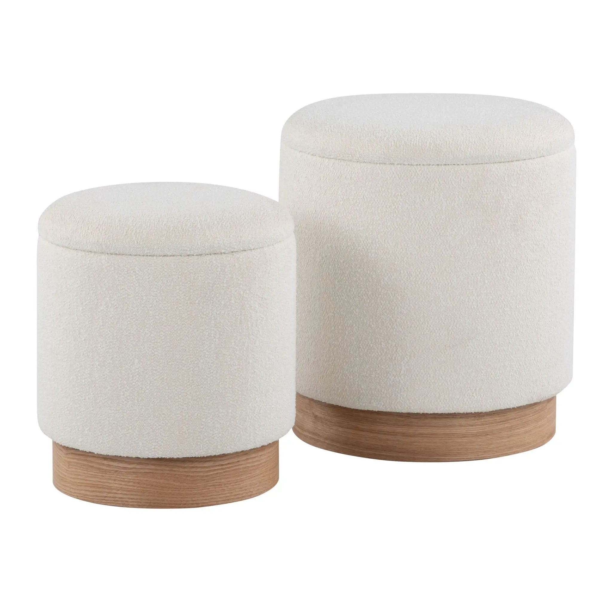 Marla - Contemporary, Nesting Ottoman Set - Natural / Cream by Unique Piece Furniture
