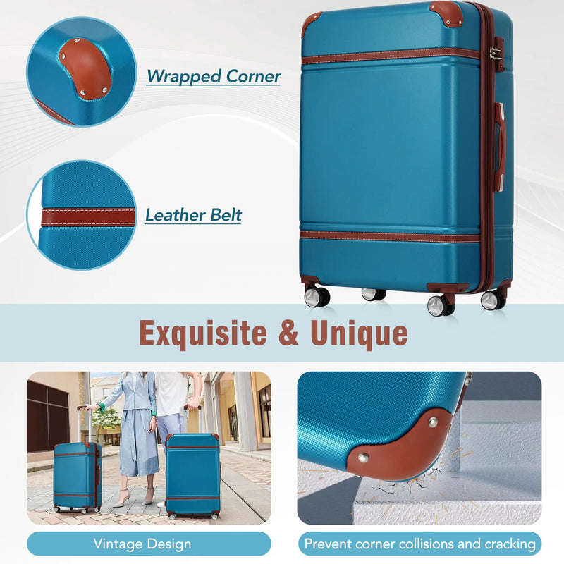 Hardshell Luggage Sets 3 Pieces 20" / 28" Luggages And Cosmetic Case Spinner Suitcase With Tsa Lock Lightweight by HouseOfZazla