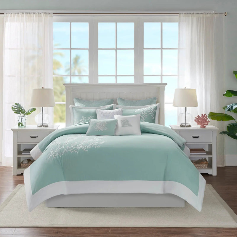 Duvet Cover Mini Set Aqua King/Cal King by HouseOfZazla