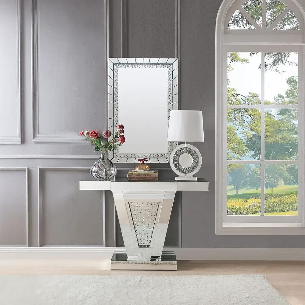 Nysa - 32"H Console Table - Mirrored & Faux Crystals by Unique Piece Furniture