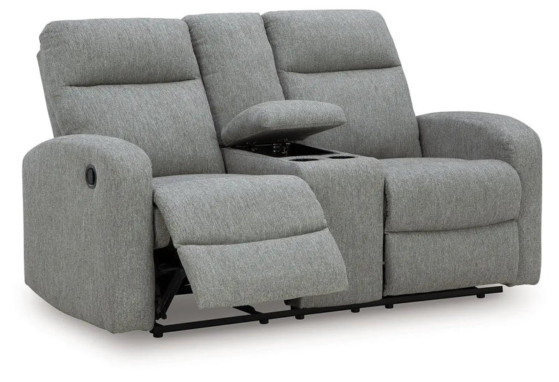 Gauntlet - Double Recline Loveseat With Console - Sterling by Unique Piece Furniture
