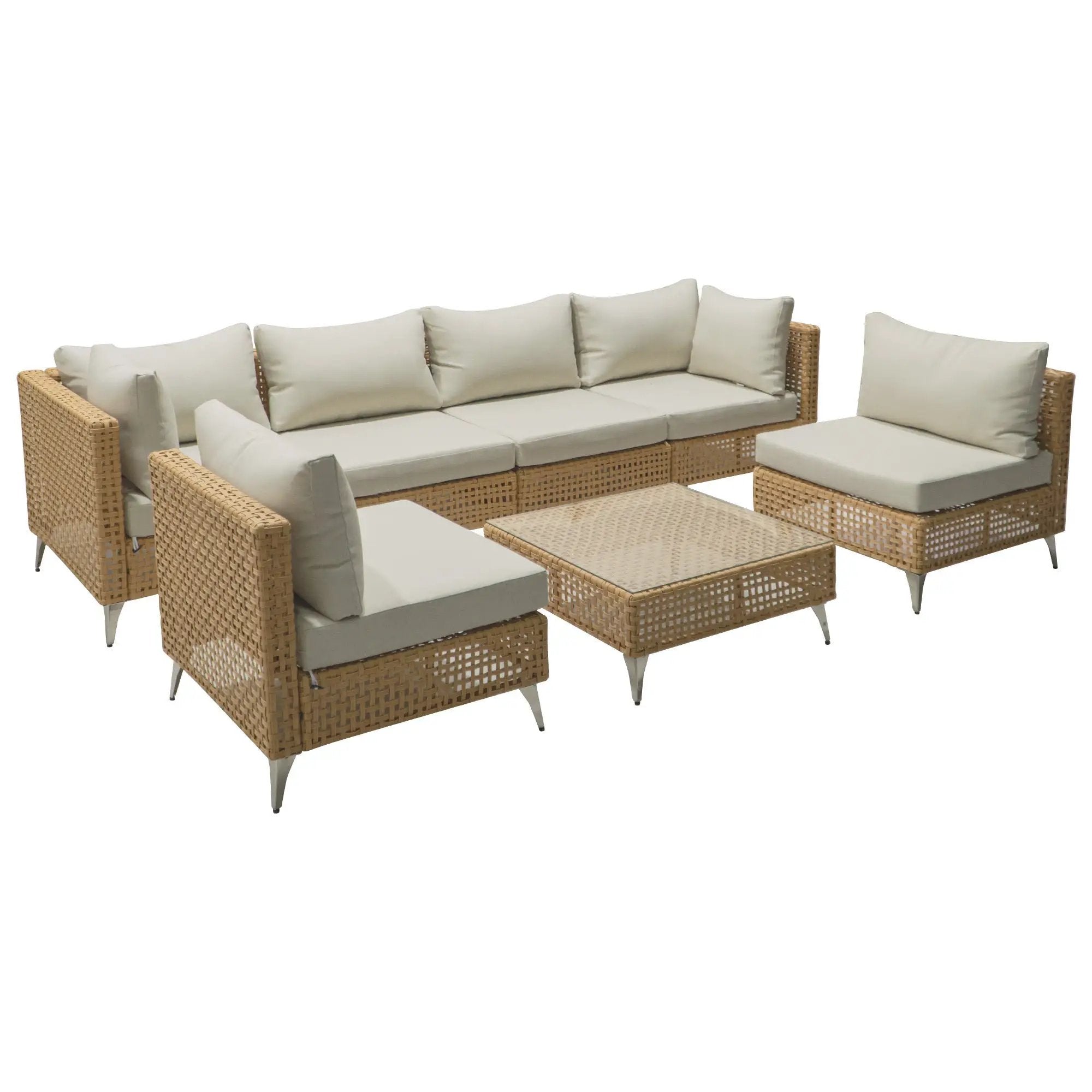 K&K 7-Piece Wicker Patio Furniture Set by HouseOfZazla