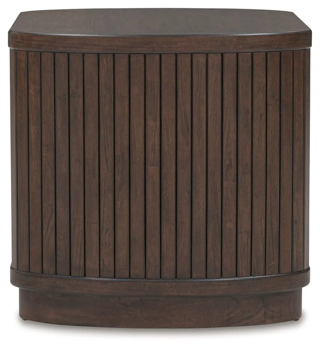 Korestone - Square End Table - Dark Brown by Unique Piece Furniture