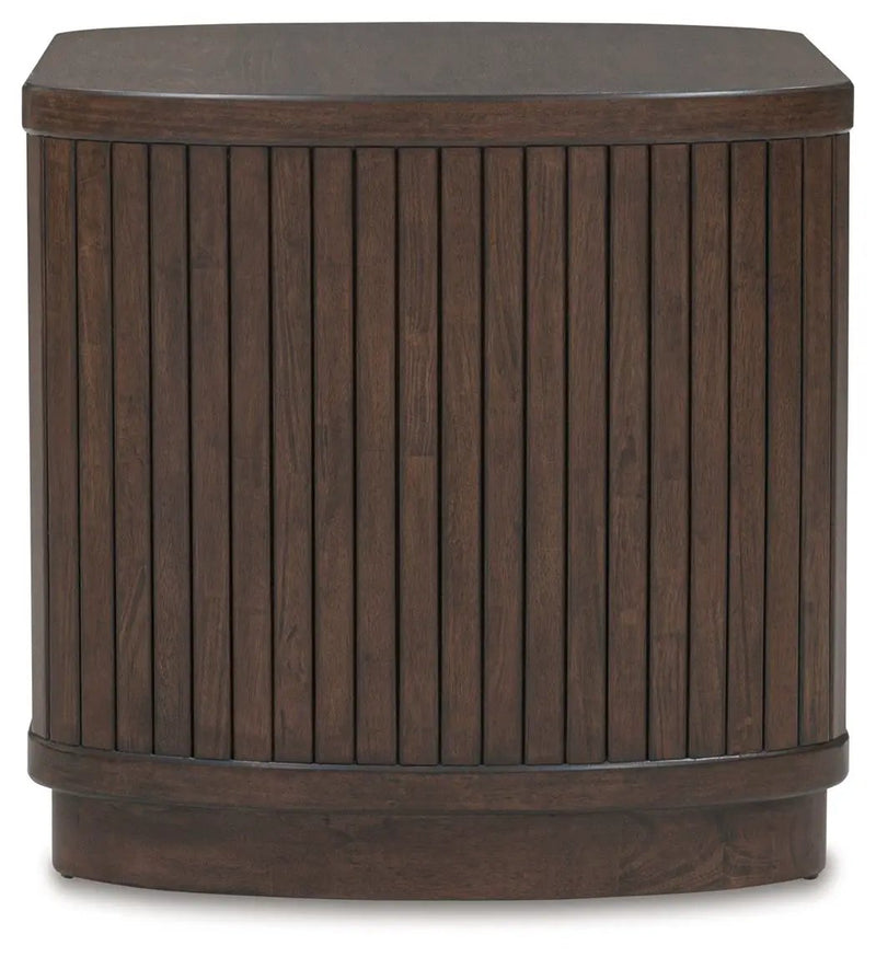 Korestone - Square End Table - Dark Brown by Unique Piece Furniture