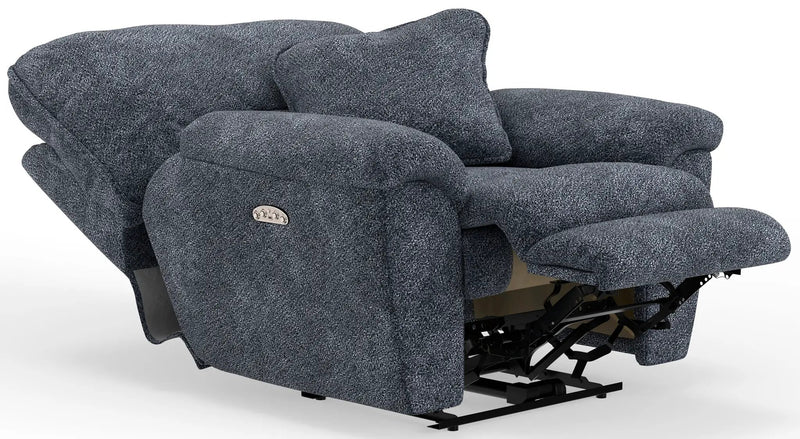 Paxon - Deep Seat Power Lay Flat Recliner With Power Adjustable Headrest - Smoke by Unique Piece Furniture