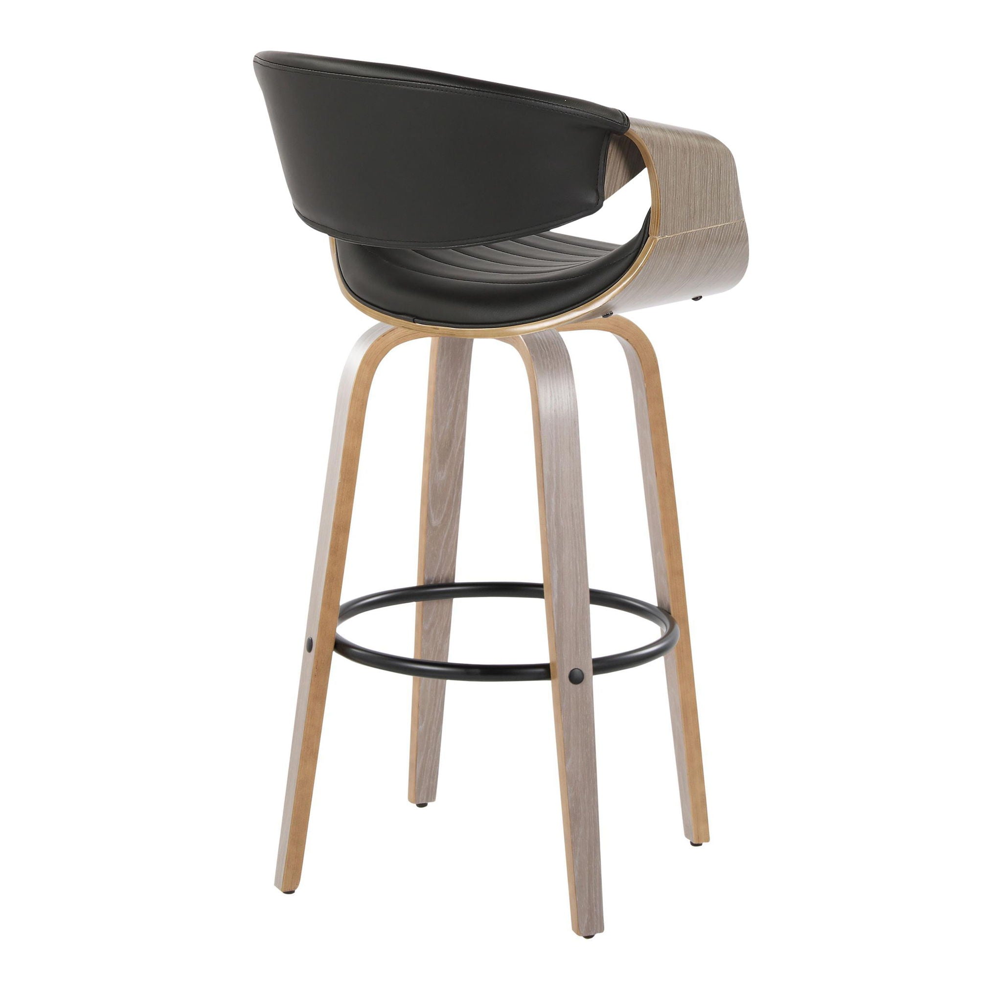 Symphony - Mid-Century Modern Fixed Height Barstool With Swivel With Round Footrest (Set of 2) by Unique Piece Furniture