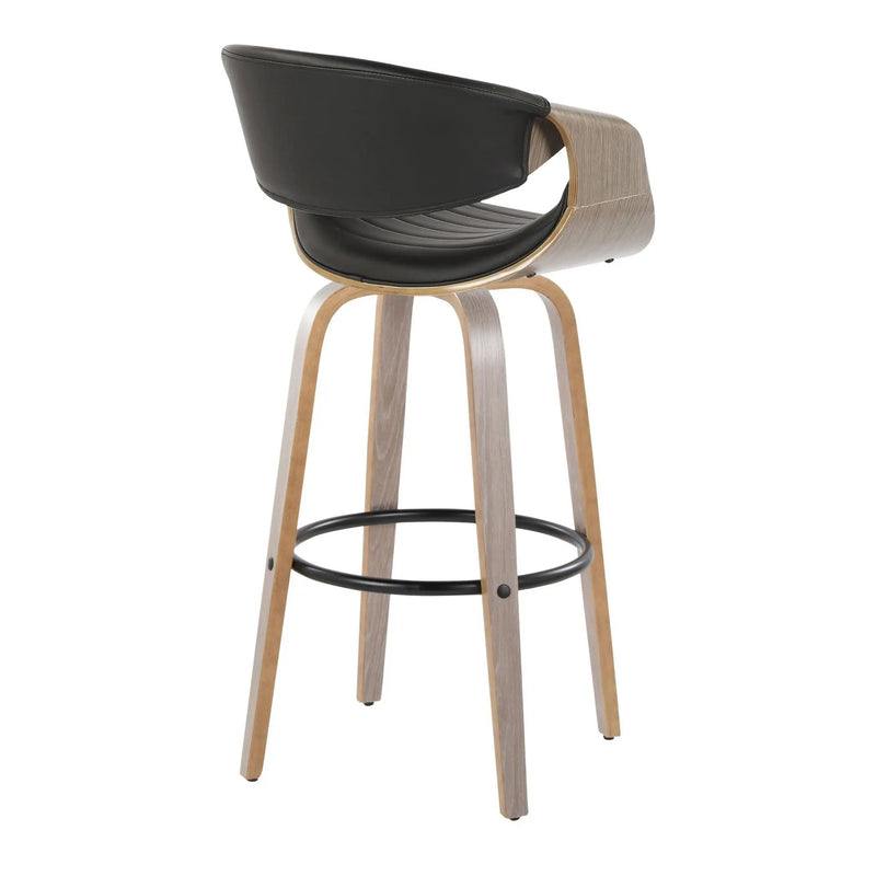Symphony - Mid-Century Modern Fixed Height Barstool With Swivel With Round Footrest (Set of 2) by HouseOfZazla