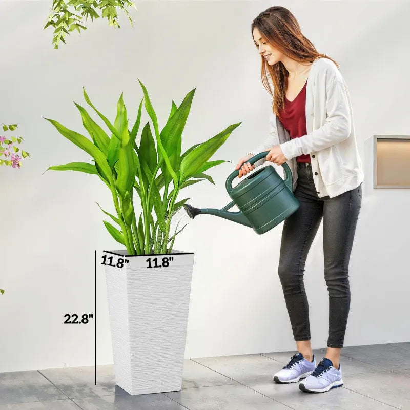 Stackable Tapered Planters, Set of 3 Outdoor Planters by HouseOfZazla