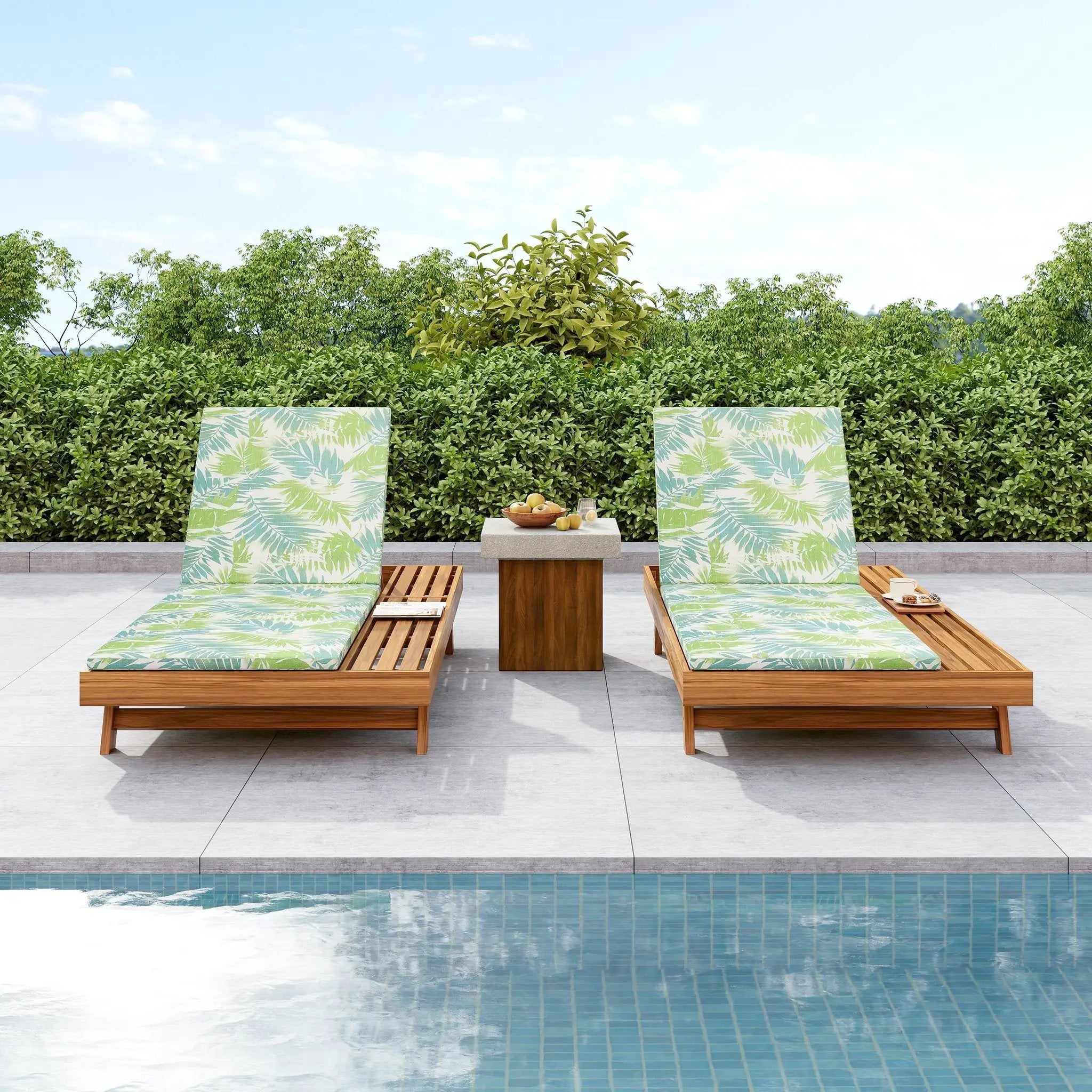 Lounge Chaise Set with Water-Resistant Cushions by HouseOfZazla