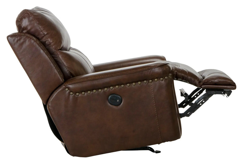 Ceretti - Power Wall Hugger Recliner - Brown Top Grain Italian Leather Match by Unique Piece Furniture