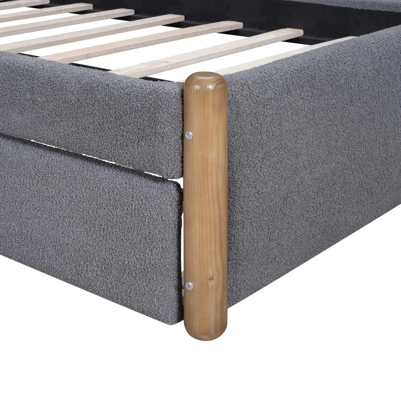 Upholstered Platform Bed With Wood Supporting Feet And Trundle by Unique Piece Furniture