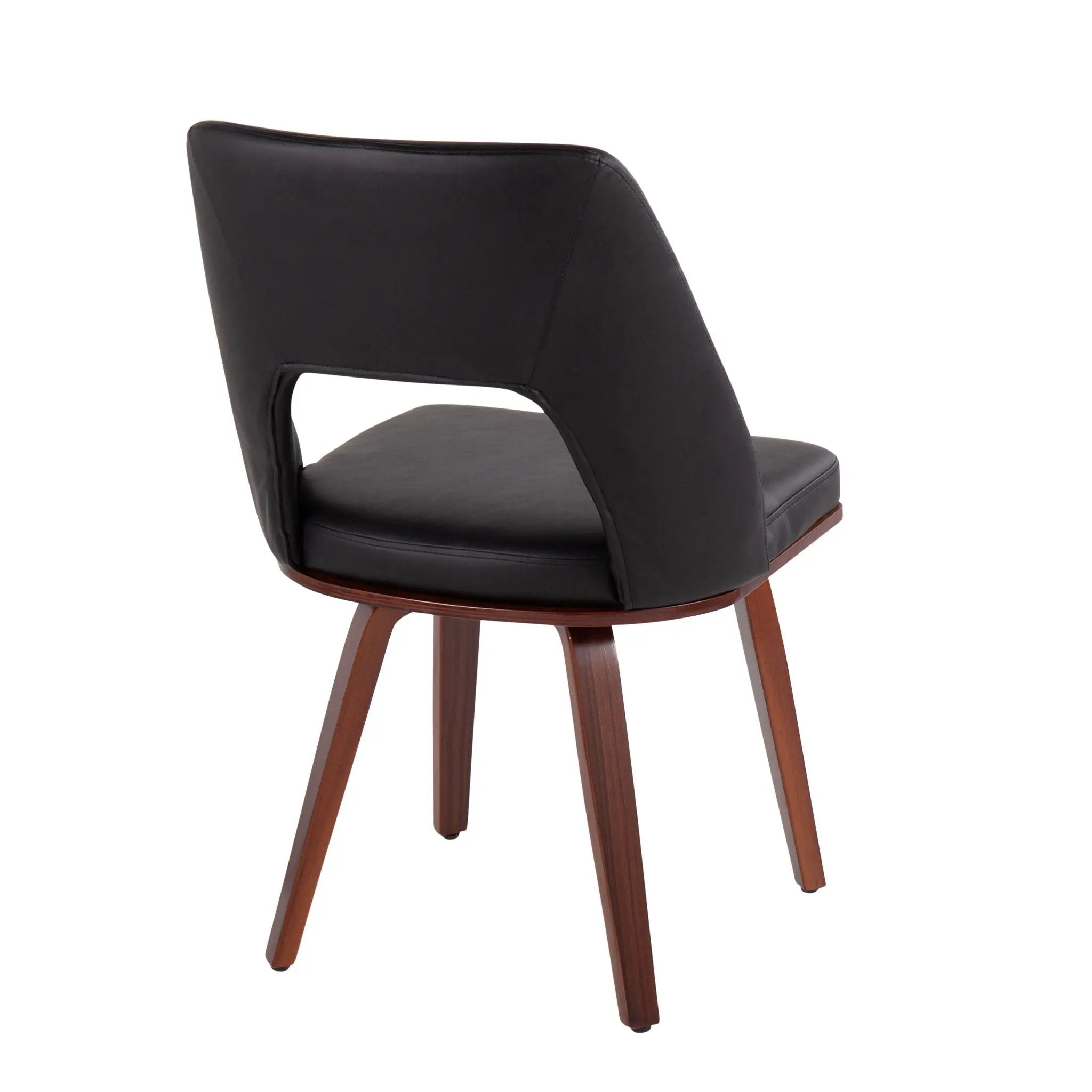 Triad - Mid-Century Modern Upholstered Chair (Set of 2) - Walnut / Black by Unique Piece Furniture