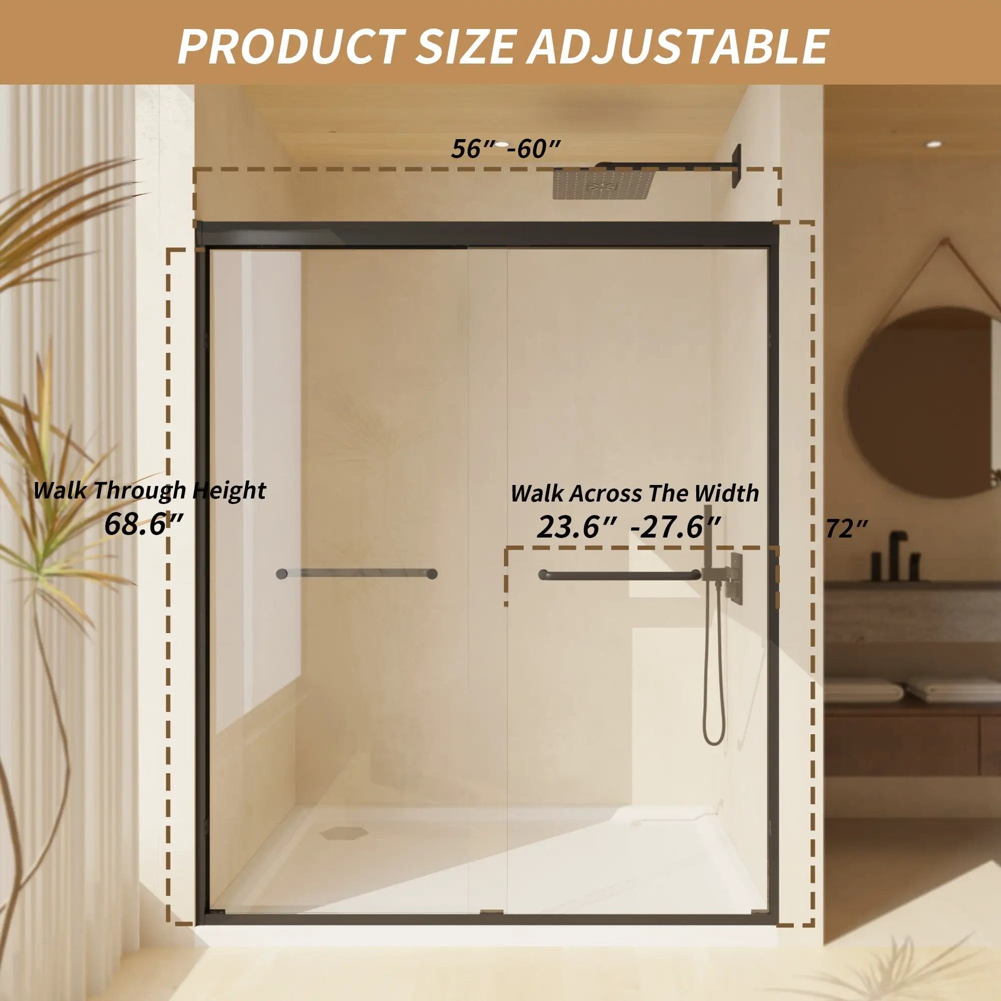 Aluminum Frame Double Sliding Shower Door by HouseOfZazla