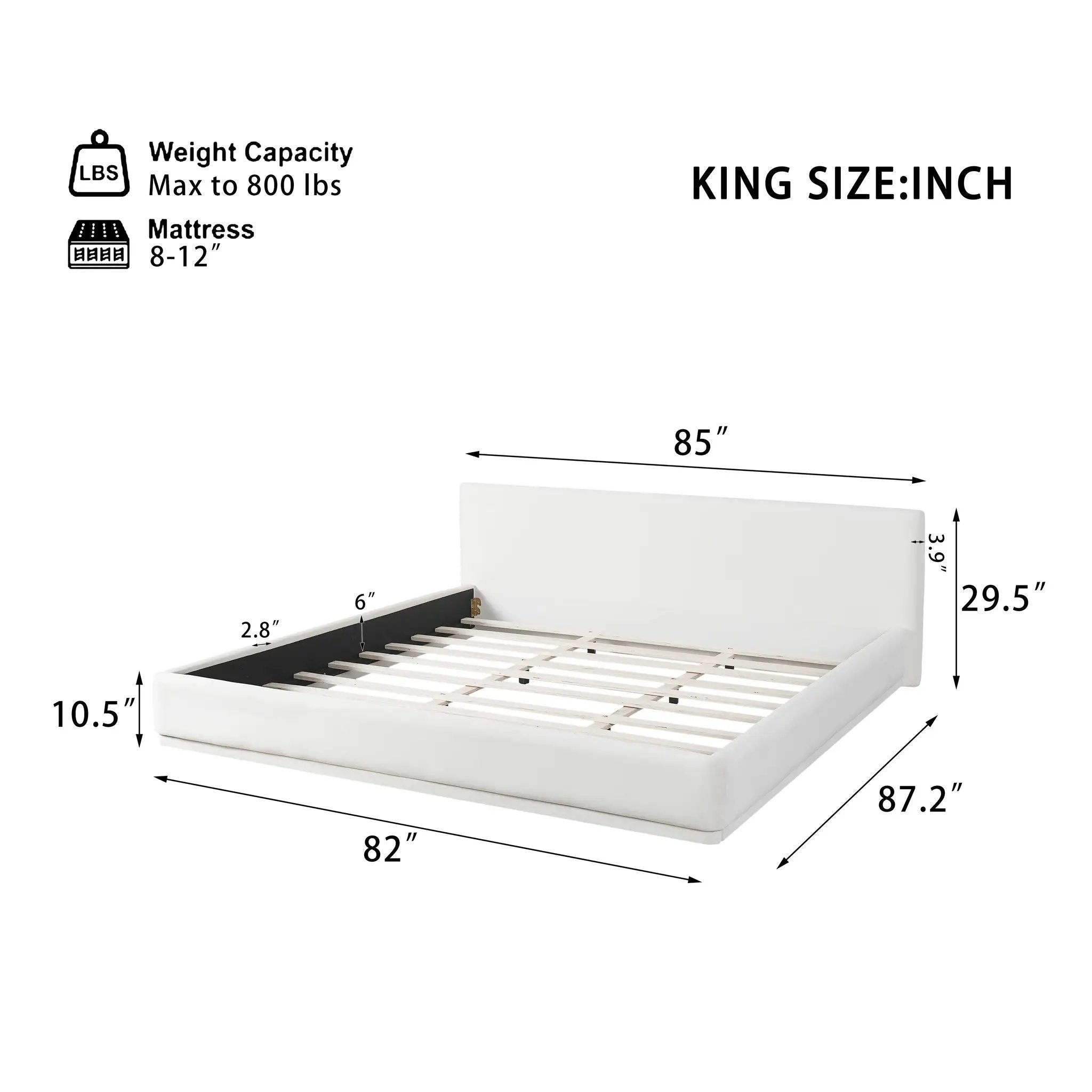Soft and Comfortable Upholstered King Size Bed by HouseOfZazla