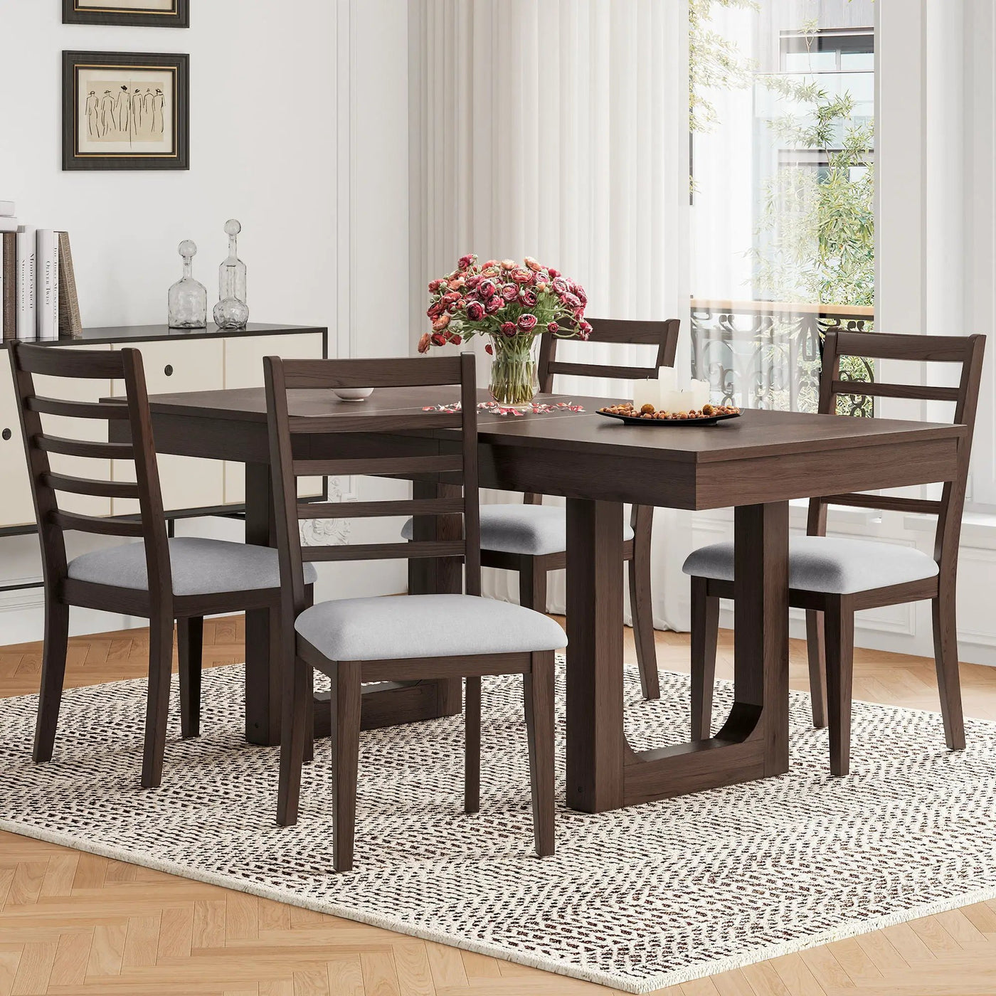 Upholstered Armless Chairs With High Ladder Back by Unique Piece Furniture