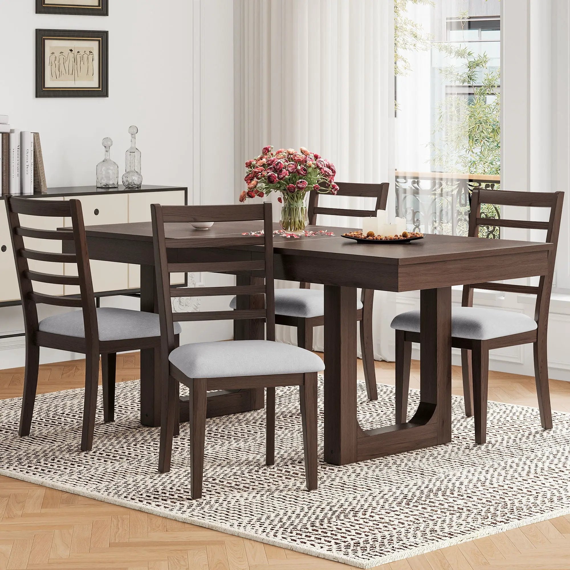 Upholstered Armless Chairs With High Ladder Back by Unique Piece Furniture