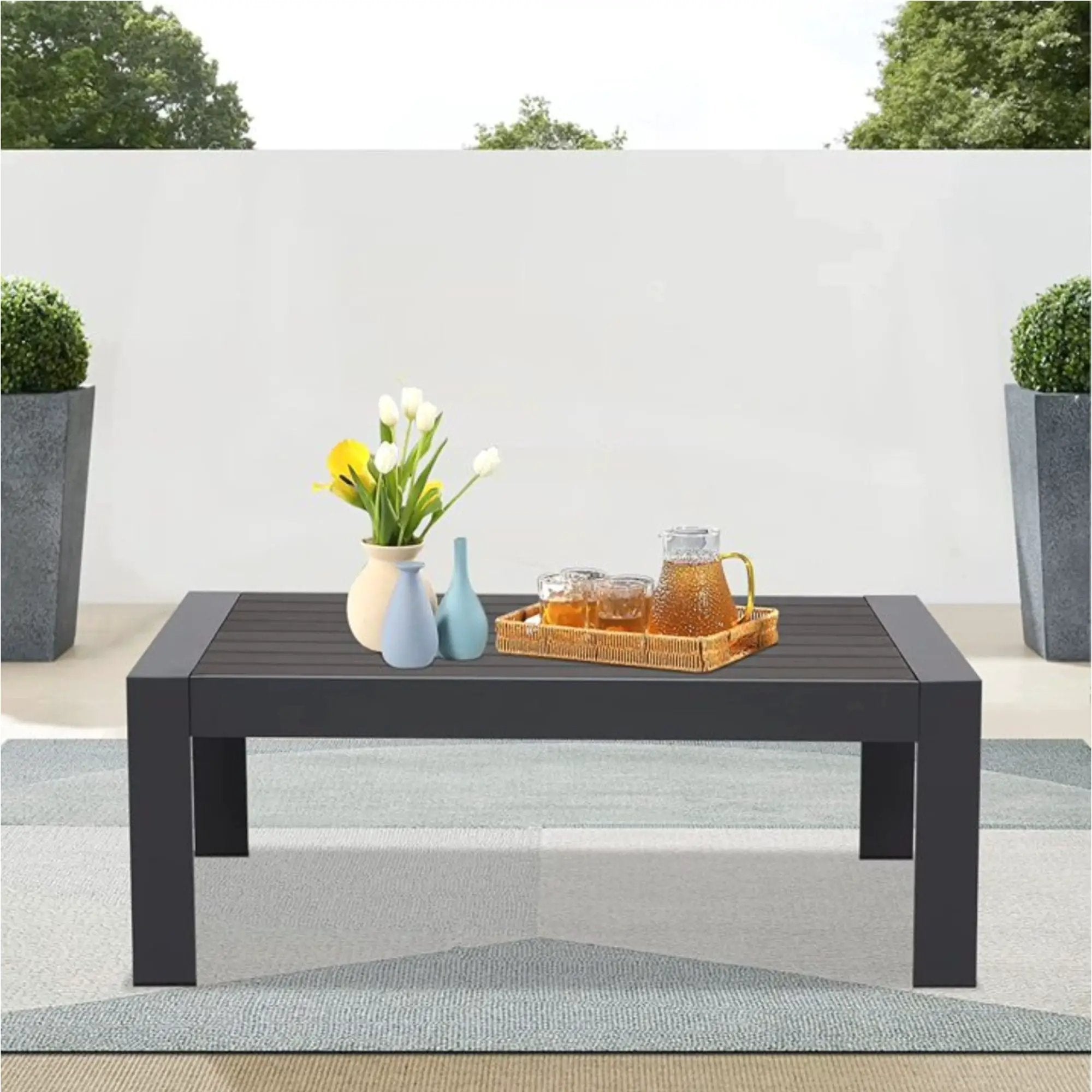 Modern Rectangle Outdoor Coffee Table by HouseOfZazla