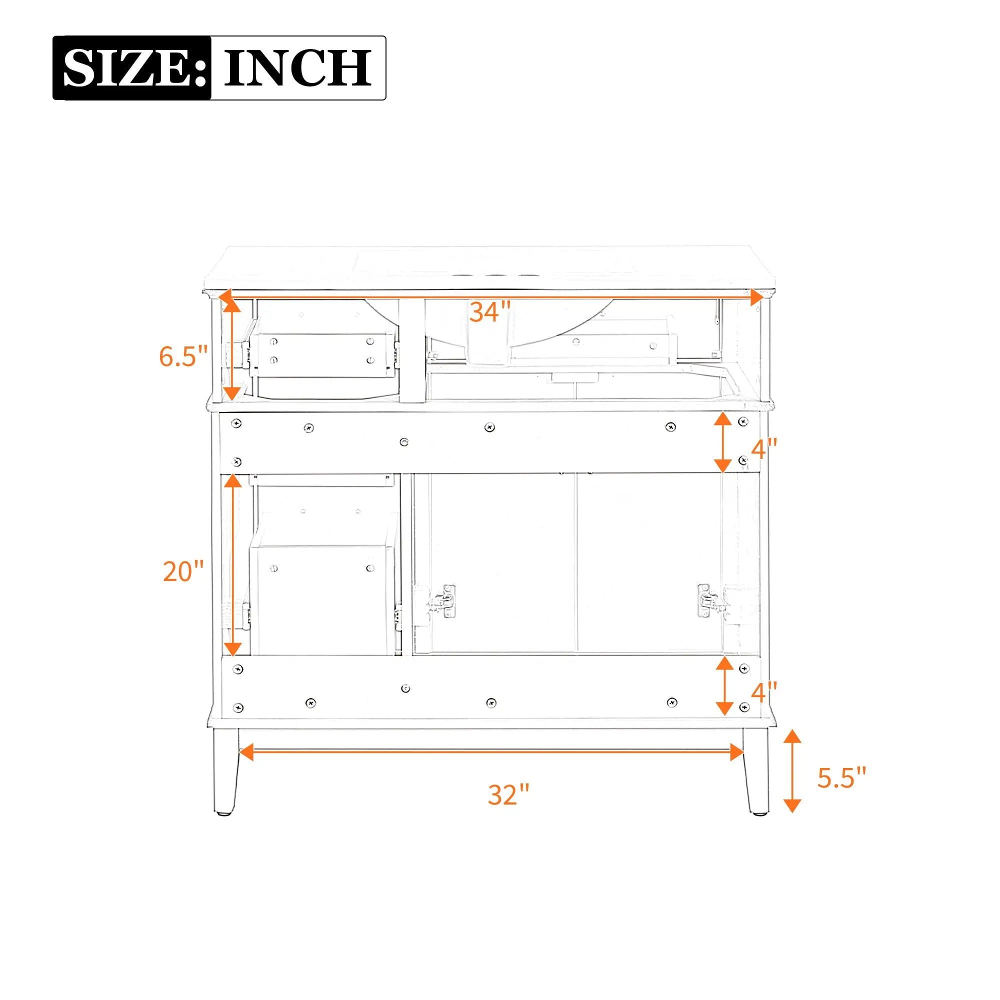 Bathroom Vanity With Ceramic Sink, Soft-Close Doors, 4 Storage Drawers - Blue by HouseOfZazla