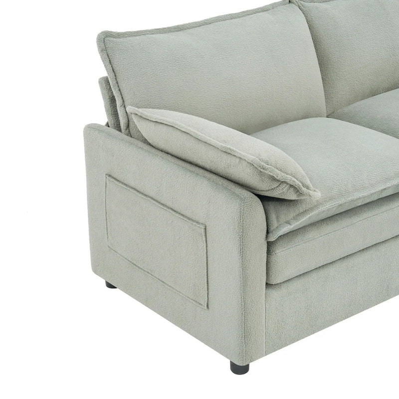 Modern Sofa Set With Double Layer Cushion And Side Storage Pockets by HouseOfZazla