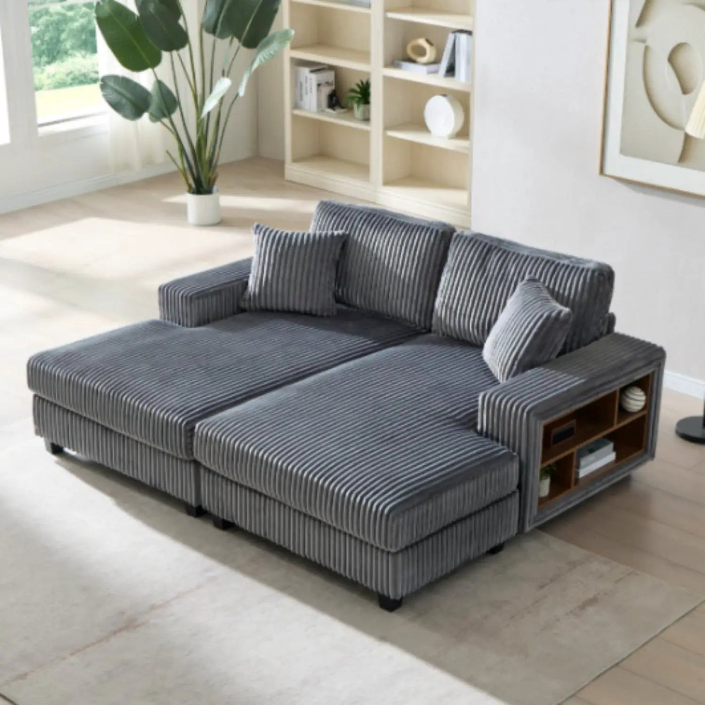 Convertible Sectional Sofa, Sleeper Oversized Living Room Lounge by Unique Piece Furniture