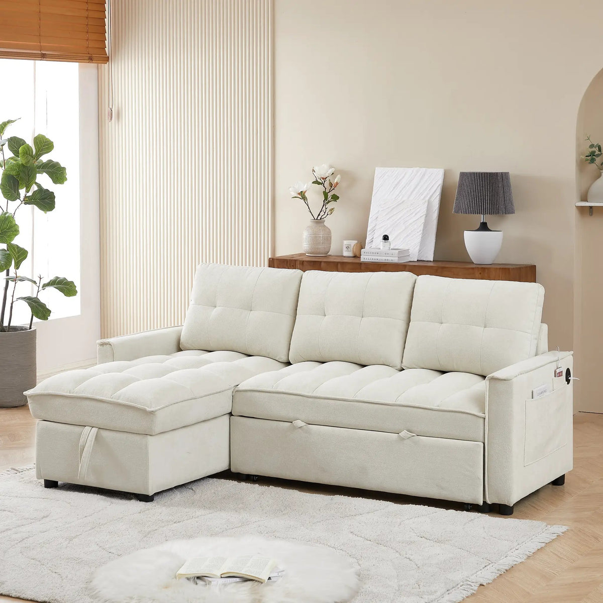 71.3" Reclining Sofa Bed with USB Ports by HouseOfZazla