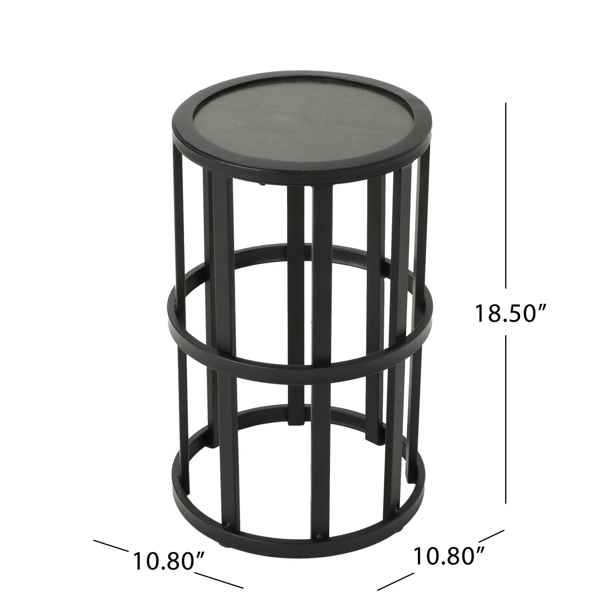 Outdoor Powder Coated Side Table - Gray by HouseOfZazla