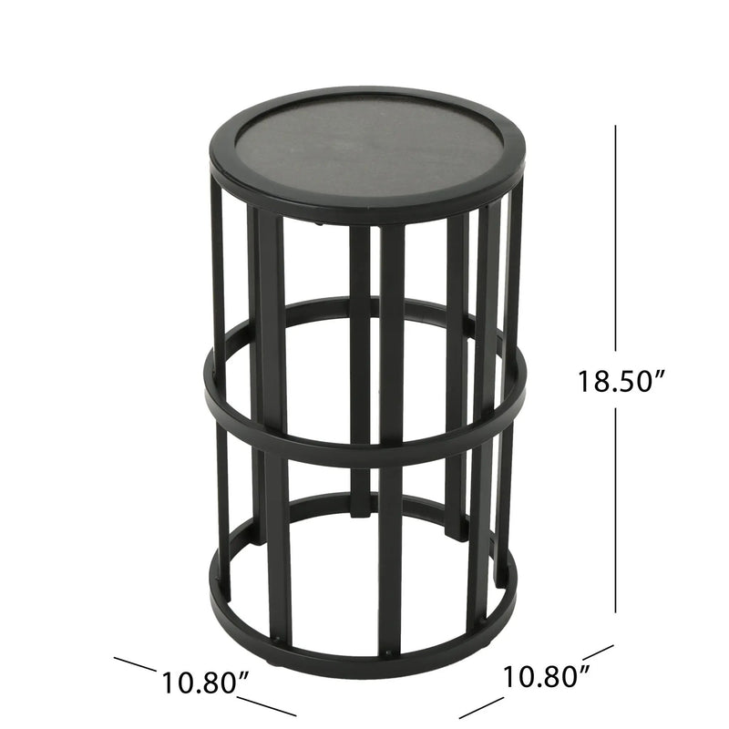 Outdoor Powder Coated Side Table - Gray by HouseOfZazla