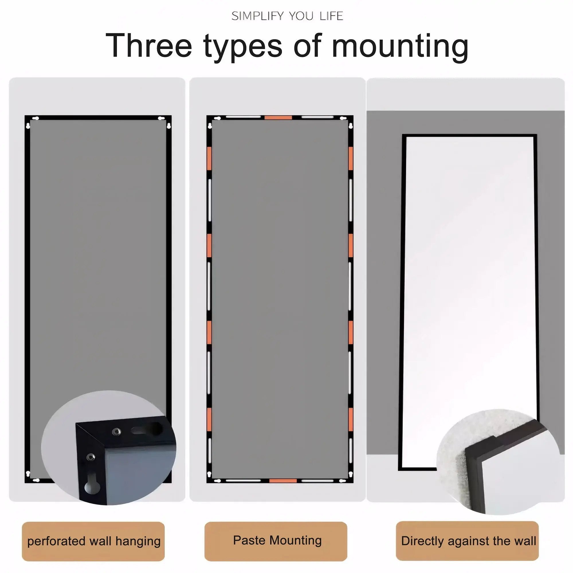 Modern Full Length Mirror With High Definition Shatter Proof Glass And Aluminum Alloy Frame by HouseOfZazla
