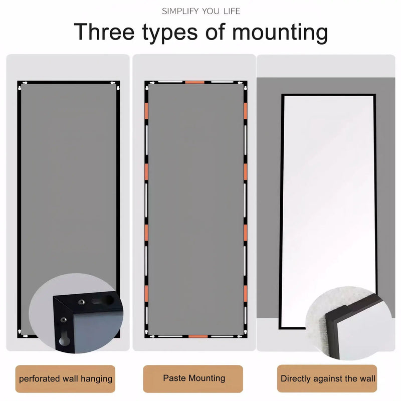 Modern Full Length Mirror With High Definition Shatter Proof Glass And Aluminum Alloy Frame by HouseOfZazla