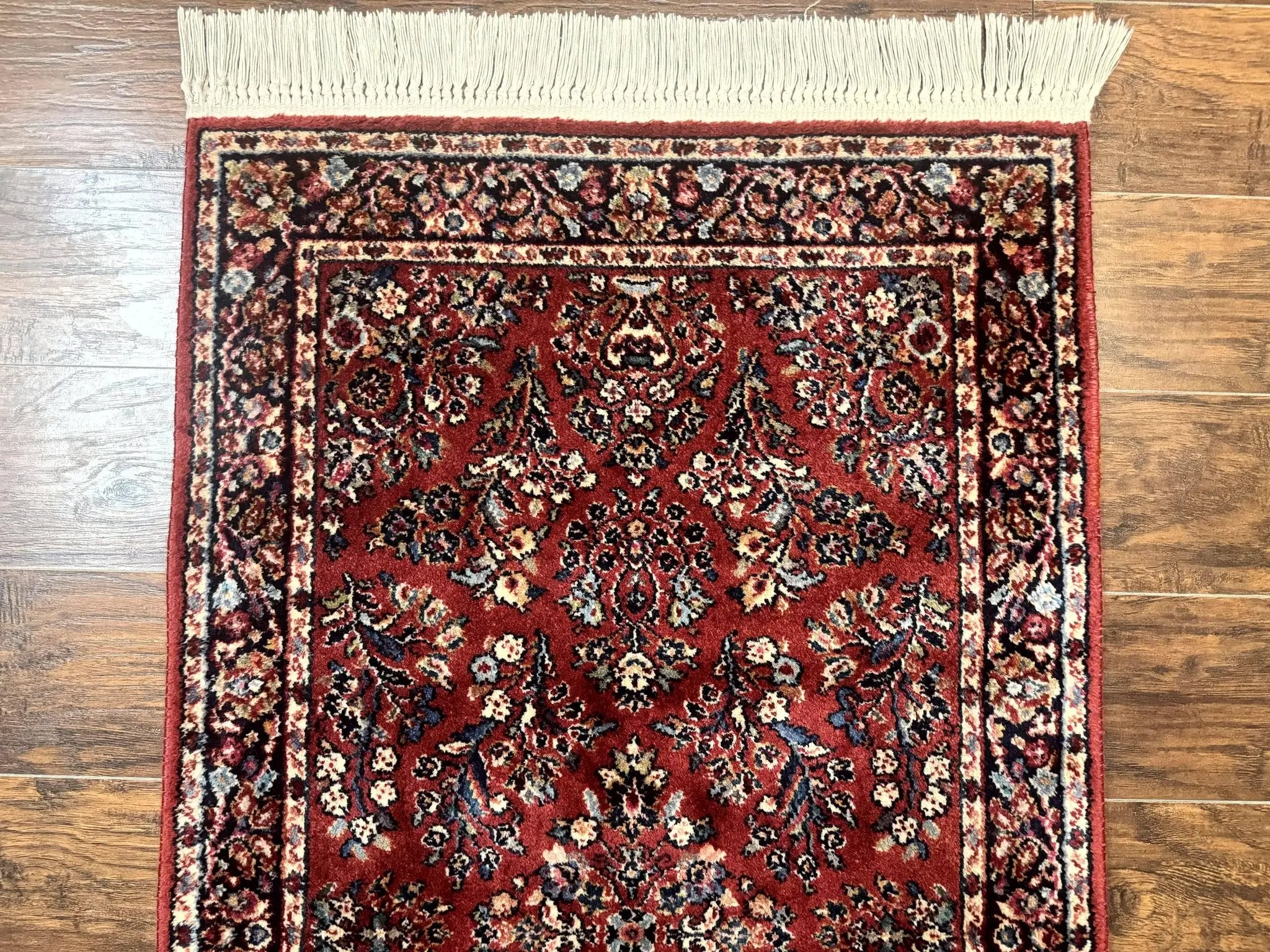 Karastan Rug 3x5 Red Sarouk #785, Karastan Wool Pile Rug, Original 700 Series, Discontinued Vintage Karastan Carpet by Jewel Rugs