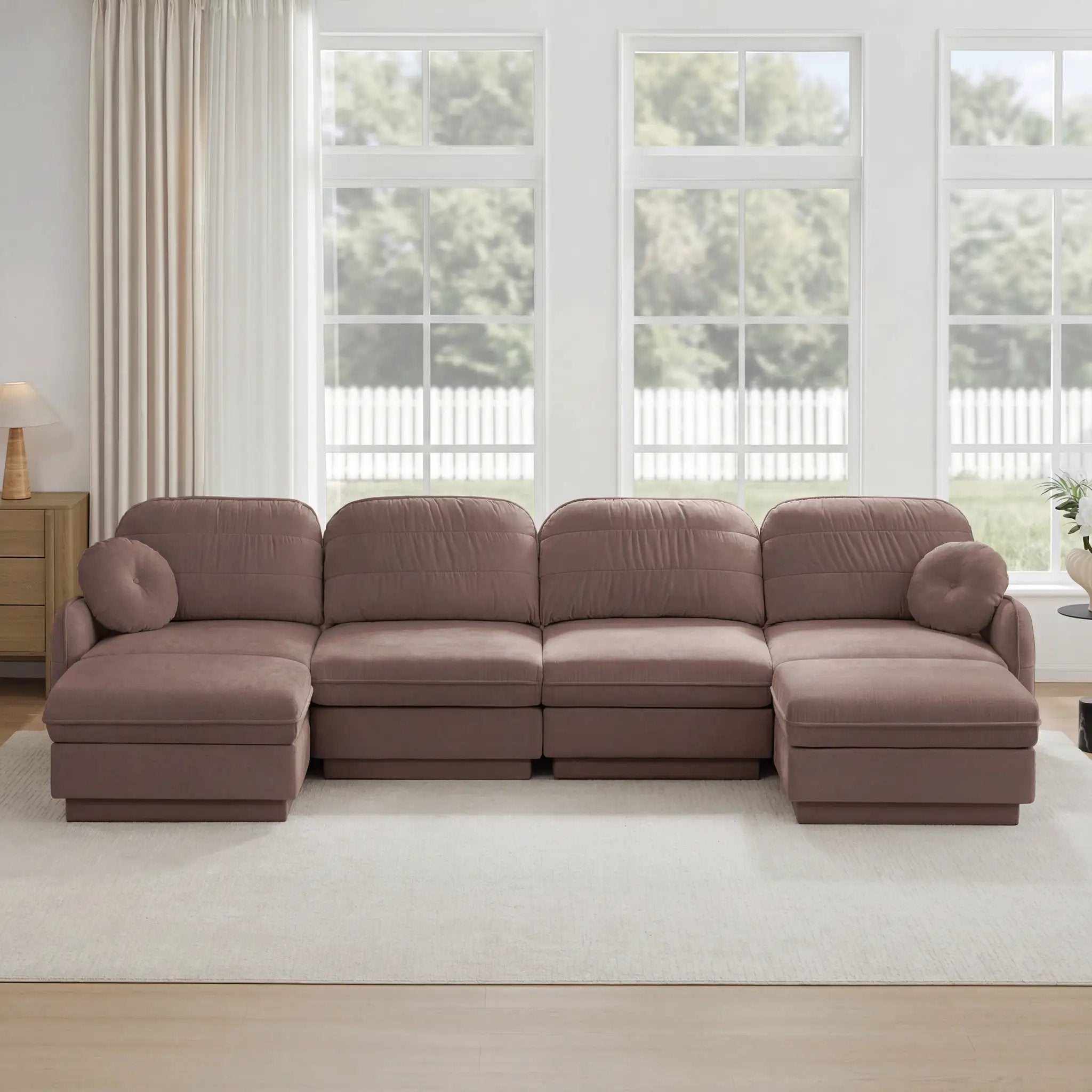 137" Oversize Chenille U-Shaped Sofa by HouseOfZazla
