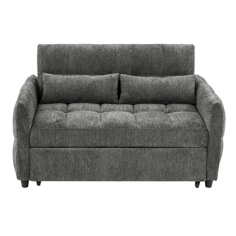 Loveseat Sofa Pull-Out Bed With Adjustable Backrest, 3 USB Ports And 2 Lumbar Pillows For Living Room by HouseOfZazla
