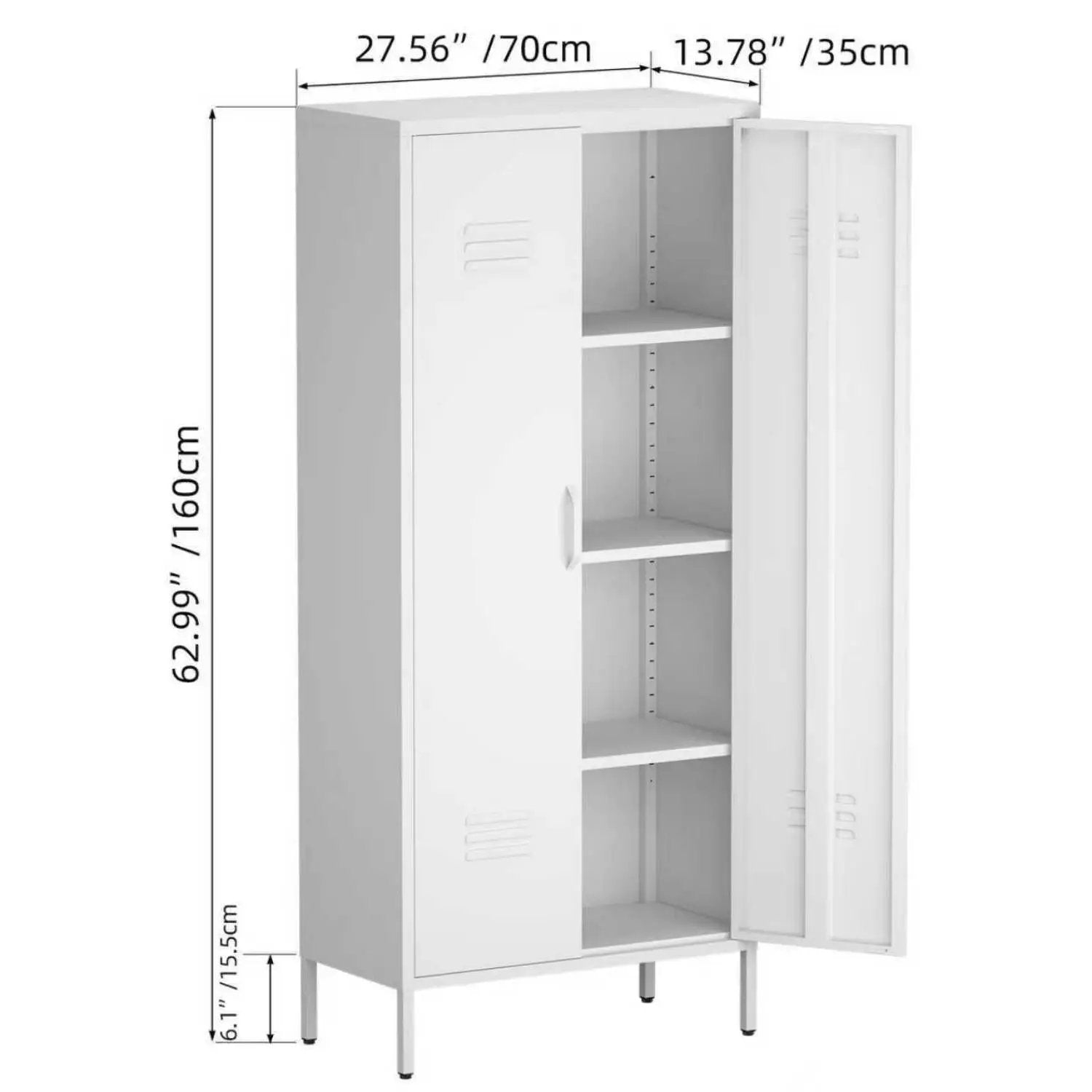 Modern Storage Cabinet With Adjustable Shelves, Magnetic Door Stopper by Unique Piece Furniture